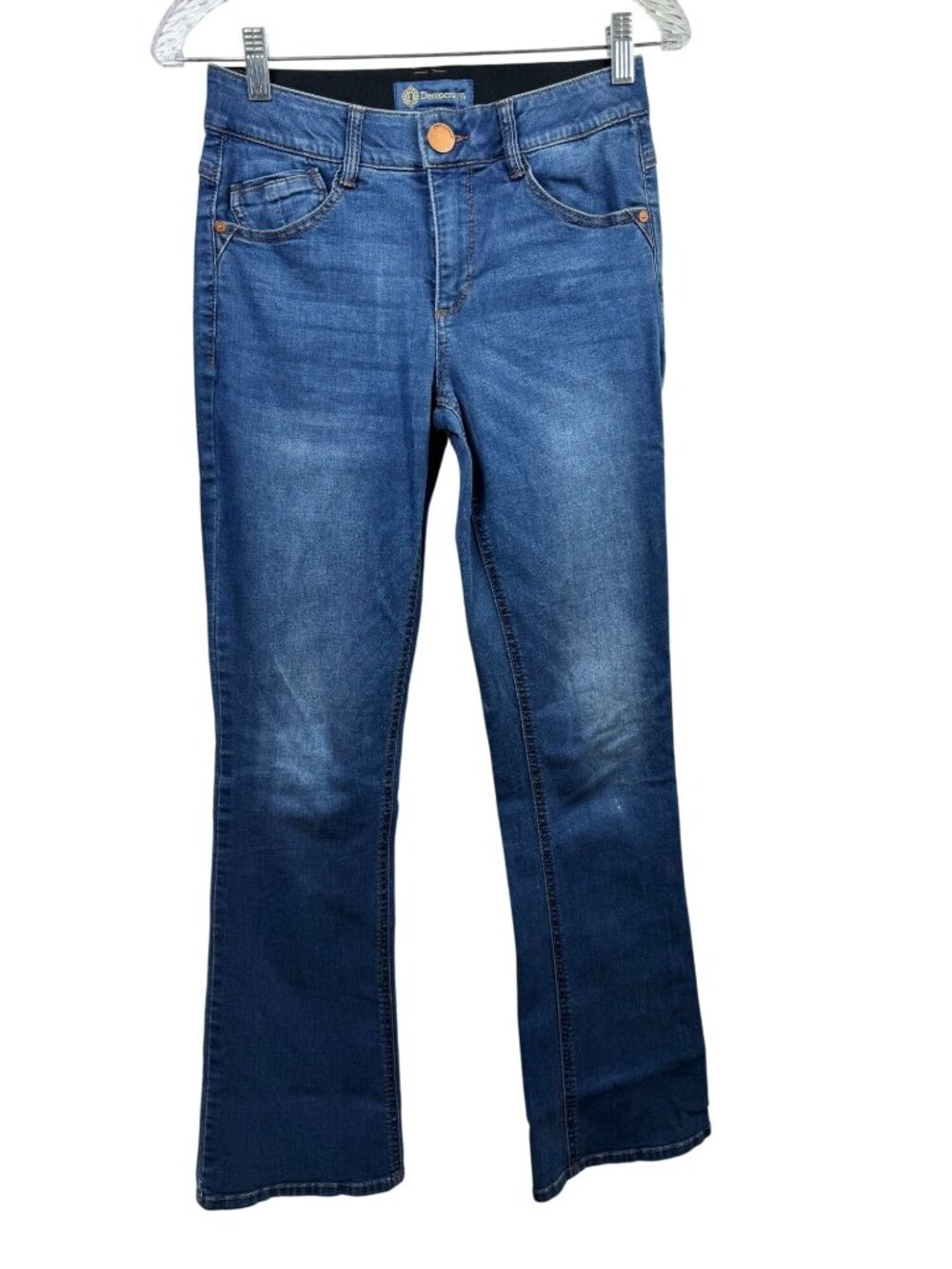 Democracy Womens Ab solution Bootcut Jeans Size 4 Blue Stretch Denim Elastic wai